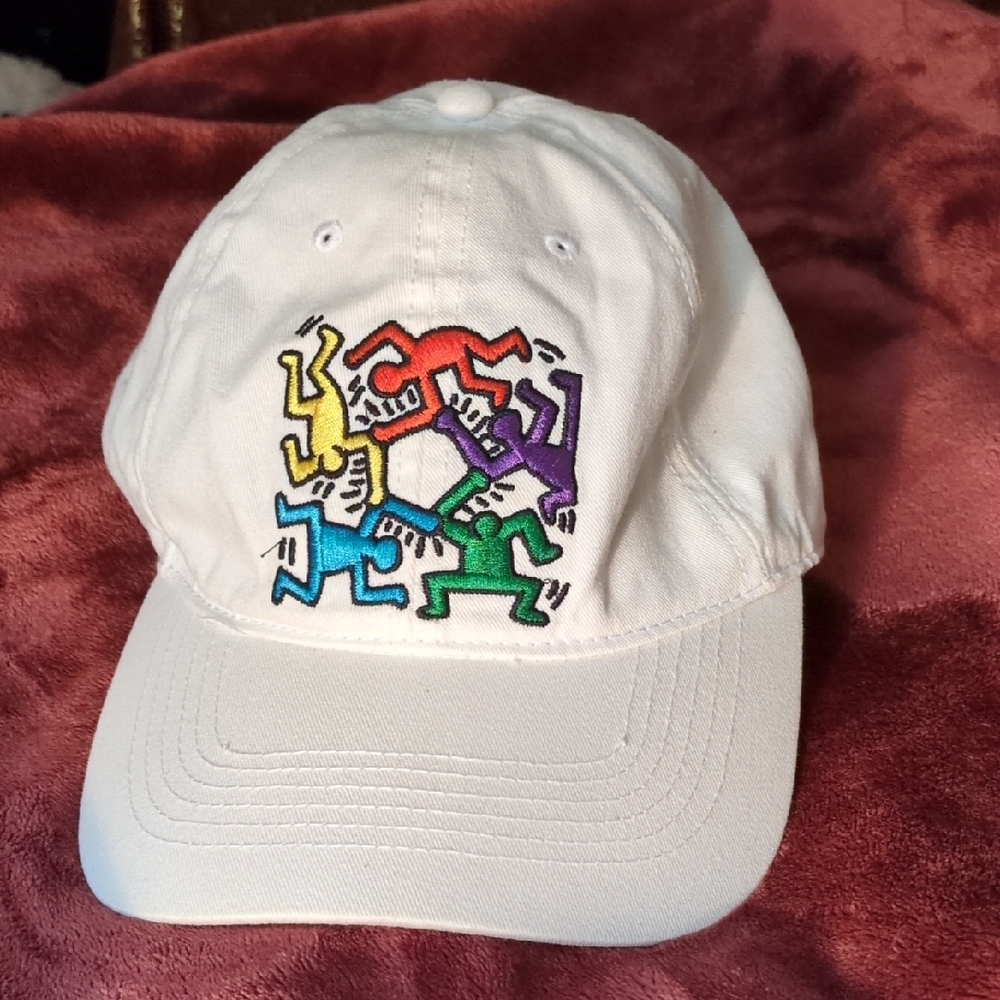 Keith Haring Hat w Rainbow Figures